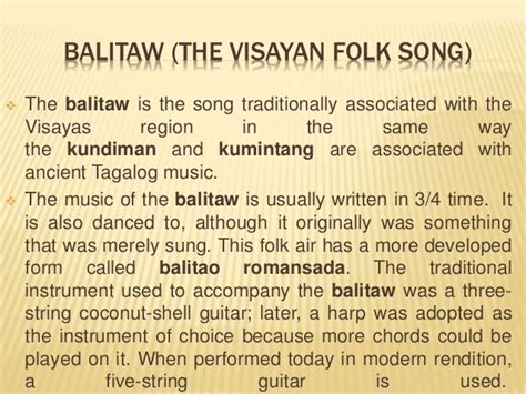 BALITAW, the Visayan folksong of the Philippines! .